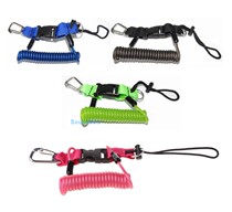 Diving camera case flashlight anti-loss stainless steel spring missing lanyard retractable safety hook rope