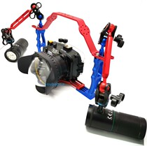 Underwater photography fill light diving camera case double grip lamp arm handlebar bracket