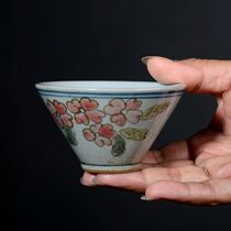 Jingdezhen hand-painted retro blue and white porcelain pastel ceramic hat Cup kung fu tea set Puer Cup Tea Cup