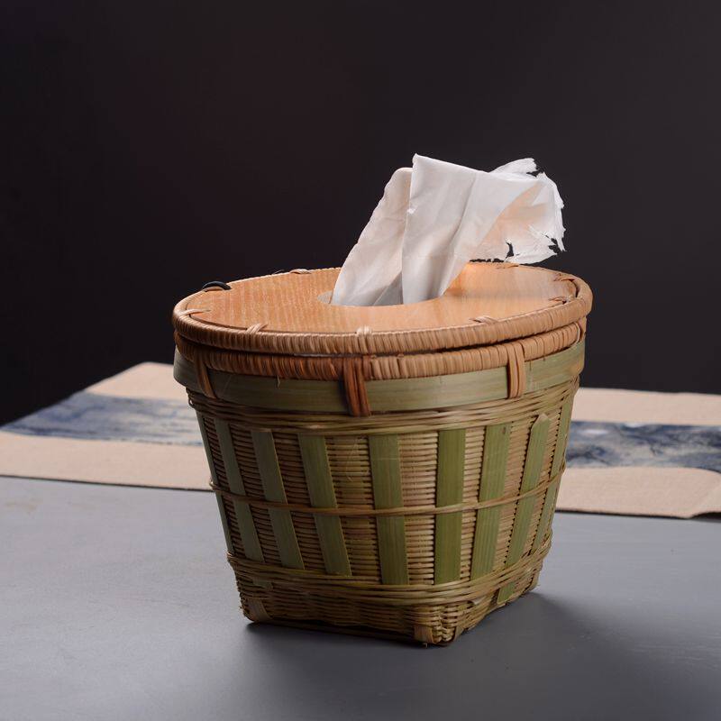 Pure handmade green bamboo fine chiche tea set containing basket Bamboo Basket Tissue Box Tea Track Tea Track Zero Deserve