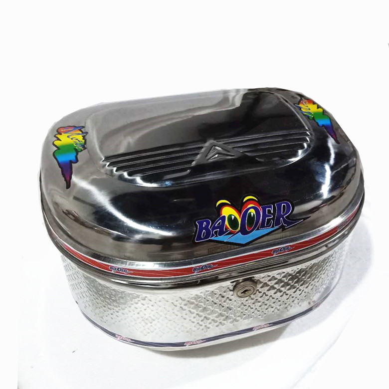 Xe điện, xe máy, xe máy, xe đạp, hộp lưu trữ đa năng, hộp đuôi inox, hộp đuôi, tròn - Xe gắn máy phía sau hộp mua thùng sau xe máy