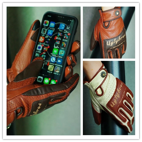 Spot uglybros retro Mormon locomotive genuine leather goat leather gloves Harley rider Spring summer and autumn riding men's gloves