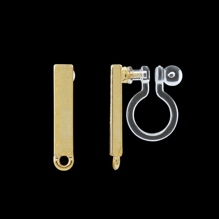 Japan expensive and handmade diy earrings accessories metal bars with hanging ring transparent resin anti-ear-free ear clips