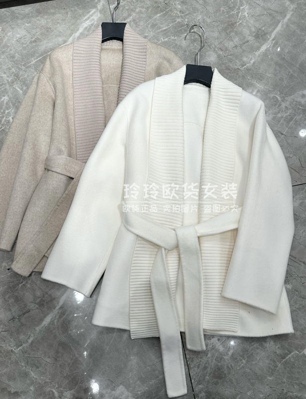 European Station 2026 Winter New European Style Wool Cashmere Coat with Belt, Knitted, Age-Reducing, Versatile Short Coat European Station 2026 Winter New European Style Wool Cashmere Coat with Belt, Knitted, Age-Reducing, Versatile Short Coat