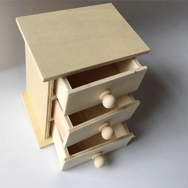 Trẻ em làm bằng tay sáng tạo bằng gỗ DIY ba ngăn kéo lưu trữ hộp ngọc trai đất sét làm đồ trang sức hộp đồ chơi giáo dục - Handmade / Creative DIY đồ chơi sáng tạo tự làm