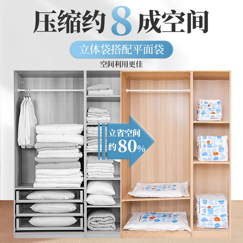 Vacuum Storage Bags for Quilts, Clothes, and Bedding with Electric Pump for Home Use