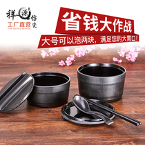 Imitation porcelain frosted Japanese Korean style rice bowl with lid student instant noodle bowl instant noodle bowl special ramen bowl steamed kung fu rice Cup