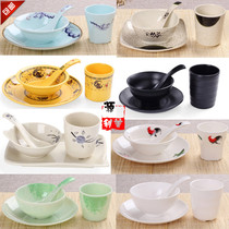 Restaurant hotel bone plate A5 melamine tableware hot pot four-piece set of dishes set of high-end hotel Table Table tableware tableware