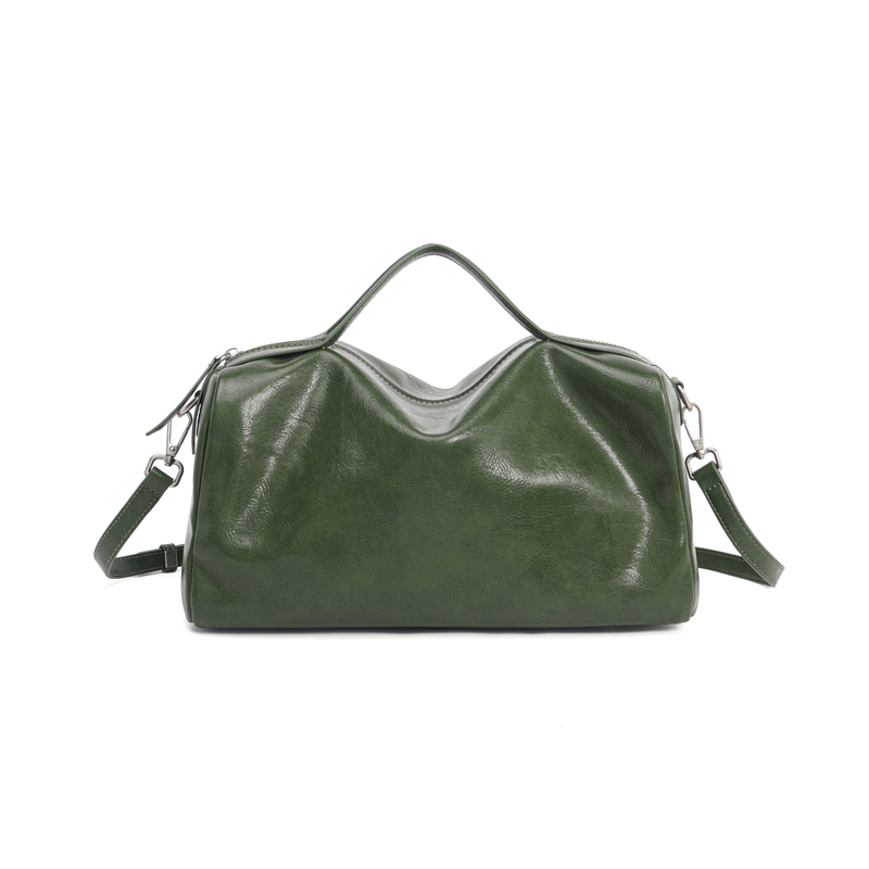 Simple Large-Capacity Boston Bag, Casual and Versatile Women's Bag 2620 # Emerald Green
