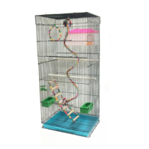Wire birdcage Parrot cage thickened cage with group birdcage Ornamental oversized Hyun Feng tiger skin breeding increased