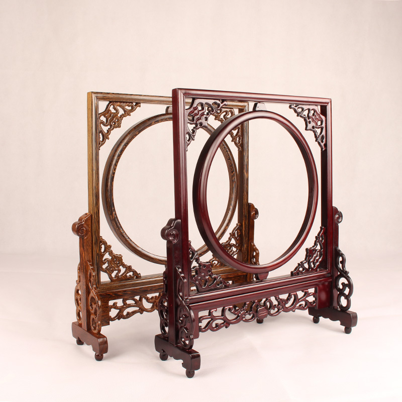 Redwood Picture Frame, Chicken Wing Wood Screen, Folding Screen, Solid Wood Decorative Ornament, Wooden Framed Calligraphy and Painting Frame