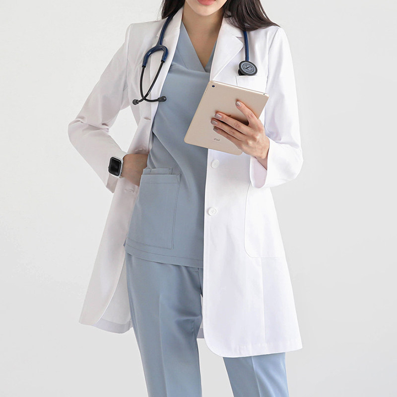 uname Fang famous white coat woman long sleeve doctor experimental suit student beautician hospital oral work clothes summer