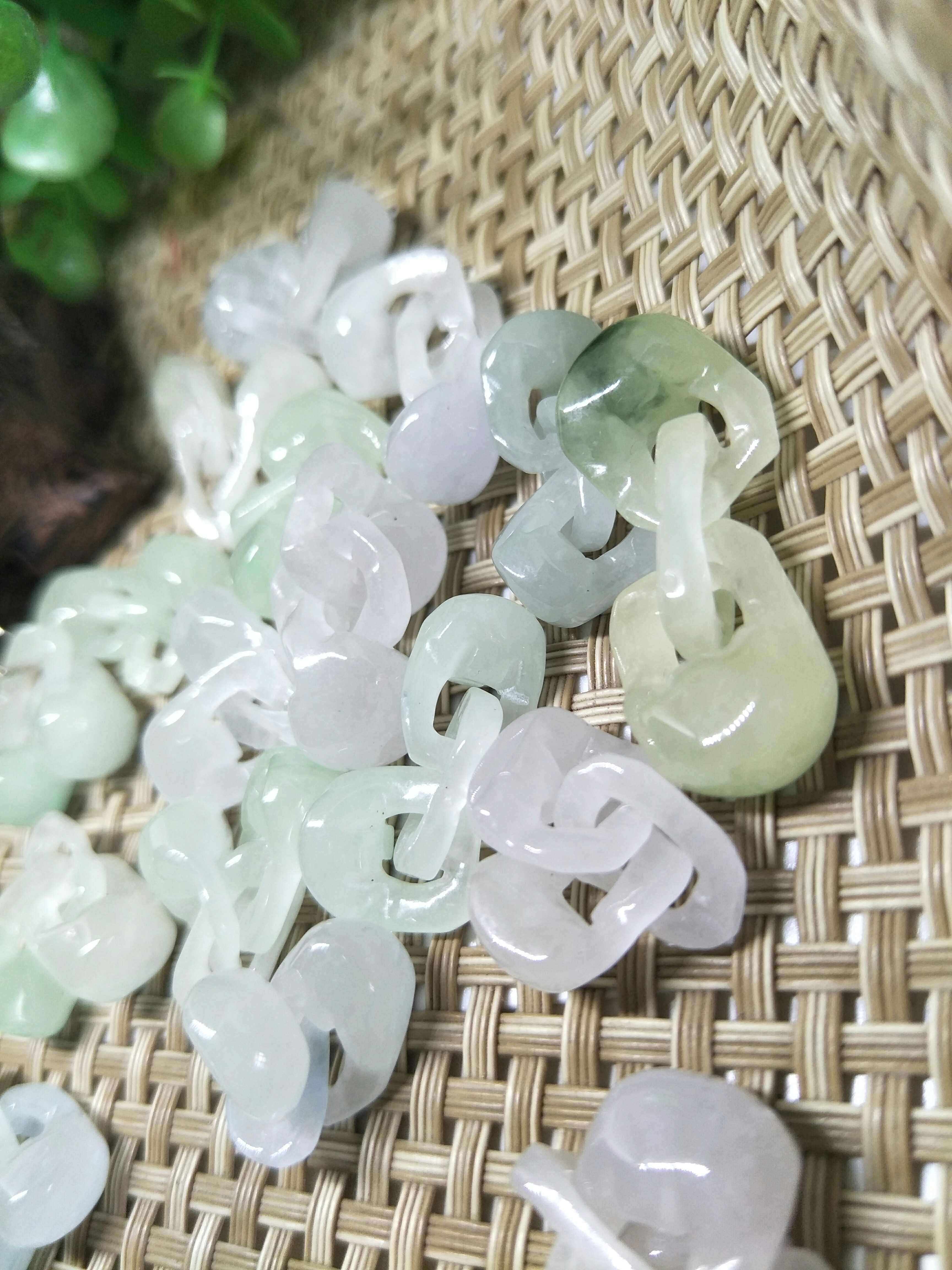 Jade Concentric Lock Jade Bracelet Mặt dây chuyền Vòng chân DIY Trang sức Ngọc tự nhiên - Vòng chân lắc chân nữ bạc ta