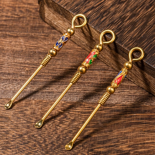 Китайская ветровая давление в цветочных ушах, ухо, латунные ухо, копающие тонкие края и ушные уходы, ушной наушник