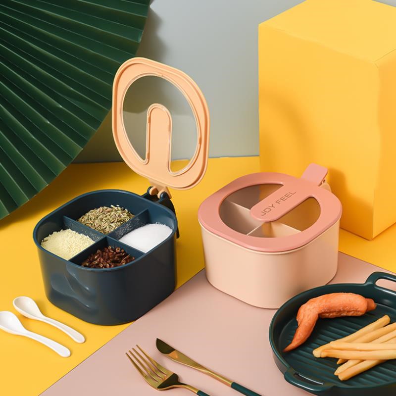 Octagon pepper large material storage box kitchen seasoning jar with seasoning jar transparent household seasoning bottle seasoning bottle