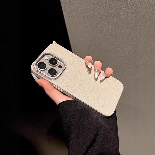 Apple, совместимый iPhone 15, чехол для телефона, металлический объектив, ультратонкий защитный чехол подходит для мужчин и женщин, из натуральной кожи, iphone, 15promax, изысканный стиль, защита при падении, простой и элегантный дизайн