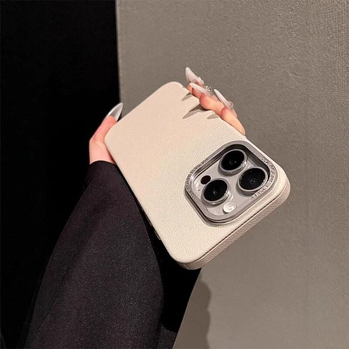 Apple, совместимый iPhone 15, чехол для телефона, металлический объектив, ультратонкий защитный чехол подходит для мужчин и женщин, из натуральной кожи, iphone, 15promax, изысканный стиль, защита при падении, простой и элегантный дизайн