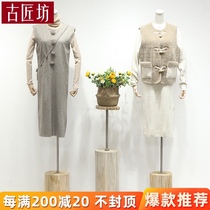 Clothing store model rack Half-body linen female model man table dummy Wedding model display rack Window display model