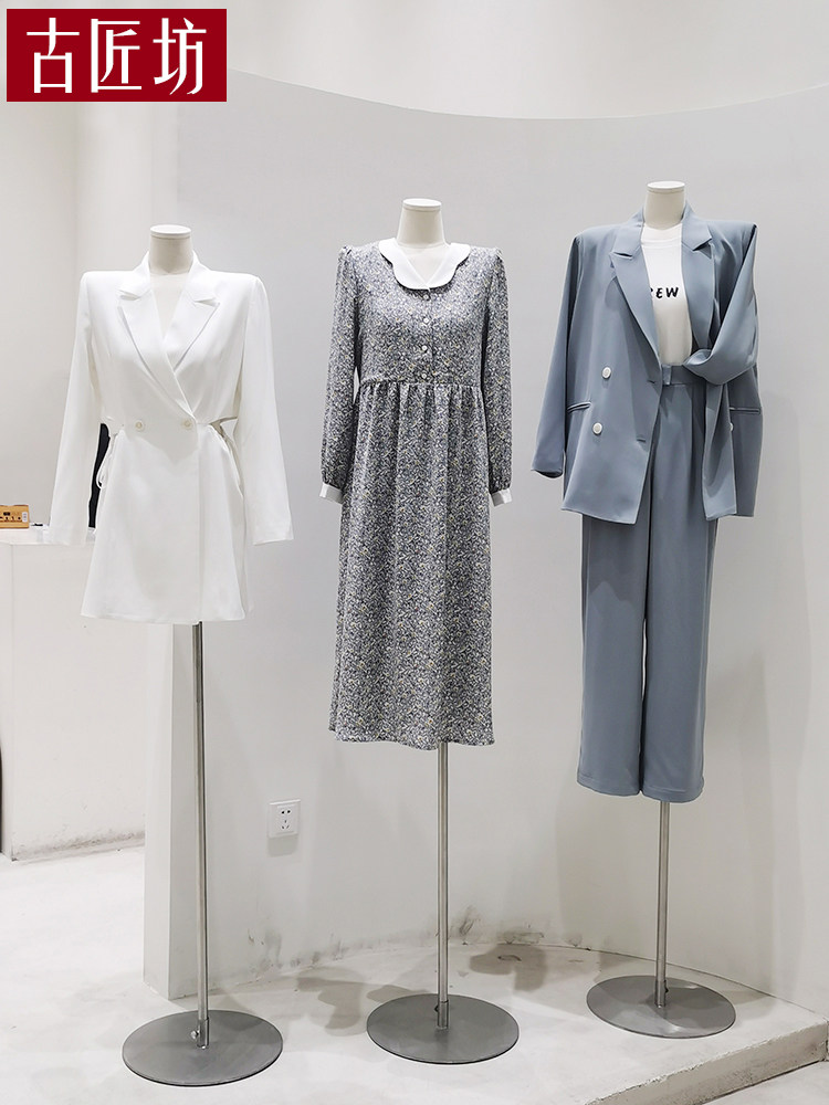 Korean clothing store window man platform Half-body model props Women's full body wedding dress model clothing display rack Human body rack