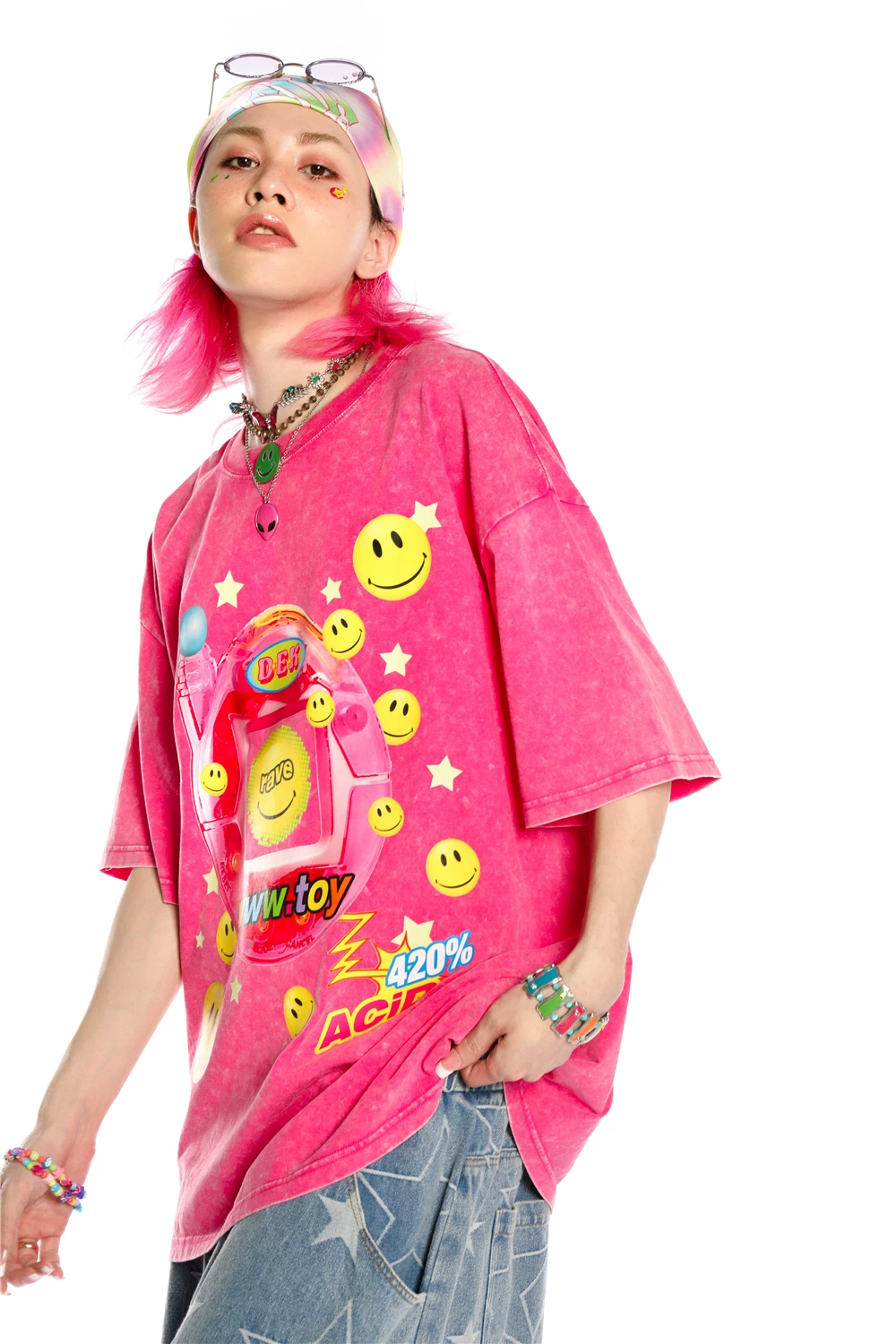 DeadEndkids оригинальная американская ретро Barbie Powder Y2K Millennium Hot Girl Darum Dye свободная футболка