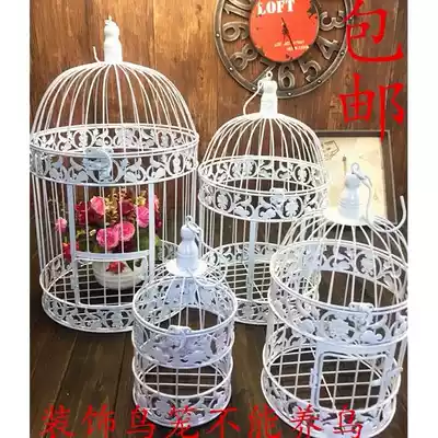 White iron decorative bird cage window ornaments retro creative floral metal photography props large wedding