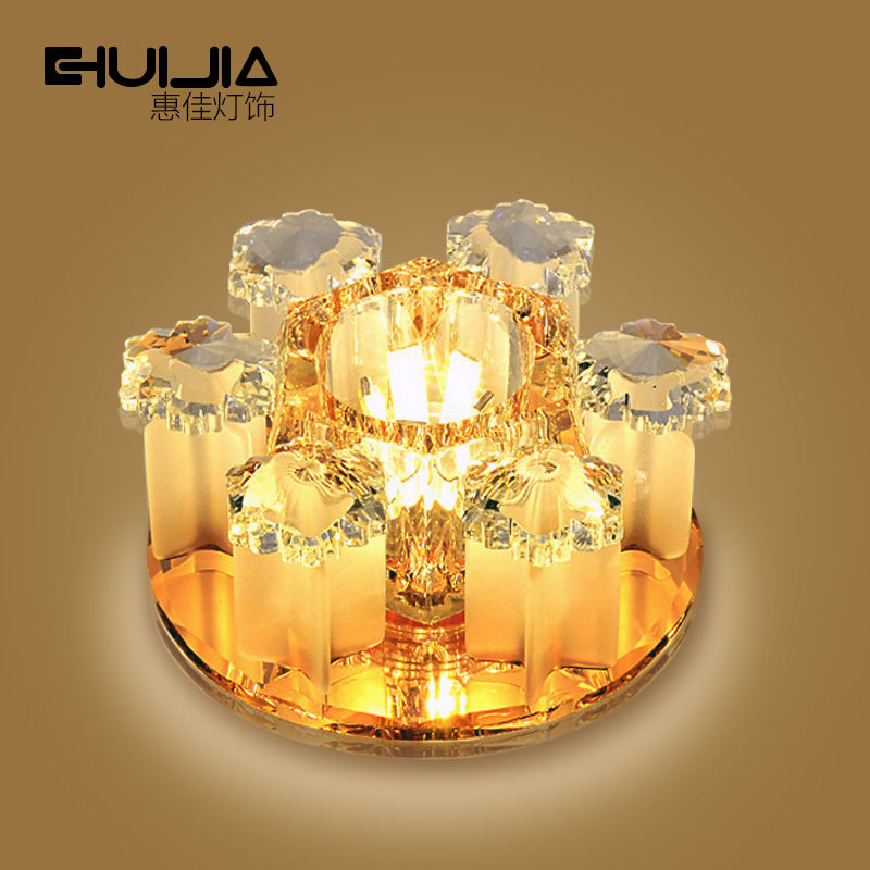 Wheey-led walkway lamp water crystal lamp round Xuanguan light corridor door hall light living room cylinder light suction top lamp luminaire lamp