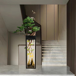 New Chinese-Style Artificial Welcoming Pine Tree for Living Room Entrance, Tea Table Bonsai, Hotel Decorations, Office Landscape Ornaments