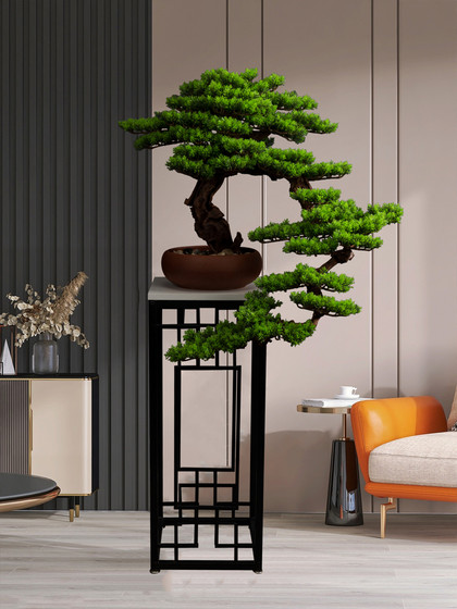 Large Artificial Welcoming Pine Green Plant Floor Decoration for Entrance, Hotel, Living Room, Hallway, Fake Tree Bonsai Potted Ornament