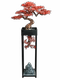 Artificial Plant Bonsai Red Maple Leaf Fake Tree New Chinese Style Decoration for Entrance, Hotel, Restaurant, Entryway, Flower Stand, Floor-Standing