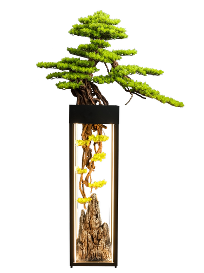 Simulated welcome pine floor-to-ceiling ornaments, large green plant bonsai, hotel villa living room decorations, housewarming gifts for new homes