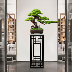 Artificial Welcoming Pine Tree Ornament, Floor-Standing Potted Plant for Living Room, Entrance, Hotel, Restaurant, Room, Office Furniture and Soft Decoration