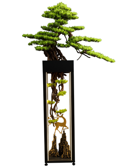 New Creative Artificial Welcoming Pine Bonsai Ornament with a Zen-Inspired Design for Living Room, Chinese-Style Hotel Entrance, Landscape Decoration, and Soft Furnishings