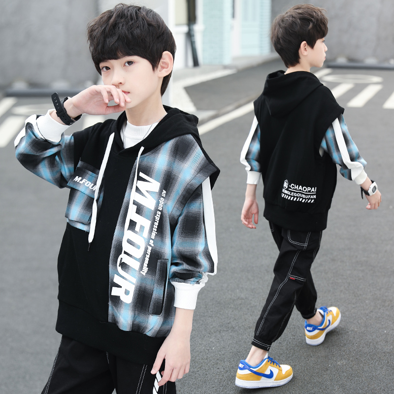 Korean Children's Kids Kids Sleeping Package 2021 New Model of Big Boy Han - Edition Casual Plate Costume Vest