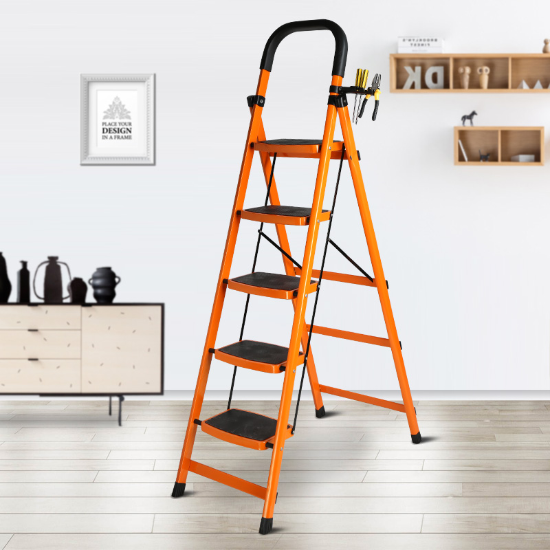 [USD 138.05] indoor ladder household folding sixstep ladder ladder thickened steel