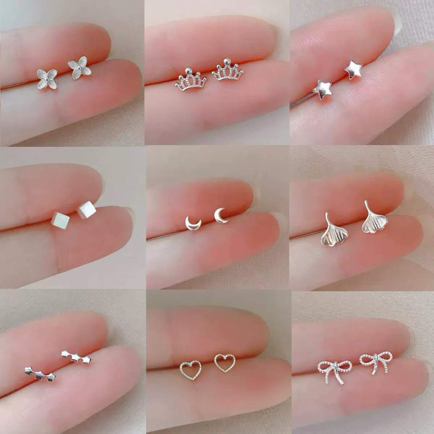 Серебряная игла-грибок 925 пробы для поднятия проколотых ушей, студентки, простые серьги, маленькие, милые, не тяжелые, новый стиль, модный фасон, можно снимать во время сна
