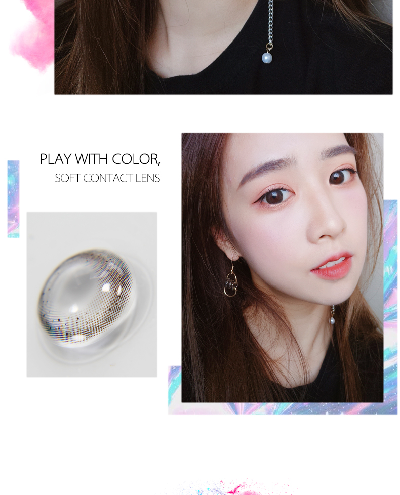 Tháng ném sắc đẹp kích thước đường kính 13,8mm tự nhiên pha mạng đỏ với cùng một đoạn 2 mảnh kính áp tròng nữ YWMX - Kính đeo mắt kính kính không độ