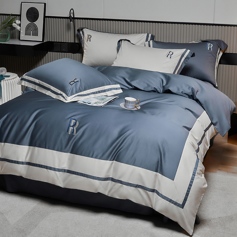 High-end light luxury 140 Australian long-staple cotton four-piece set of pure cotton 100 cotton sheets quilt cover bedding bedding