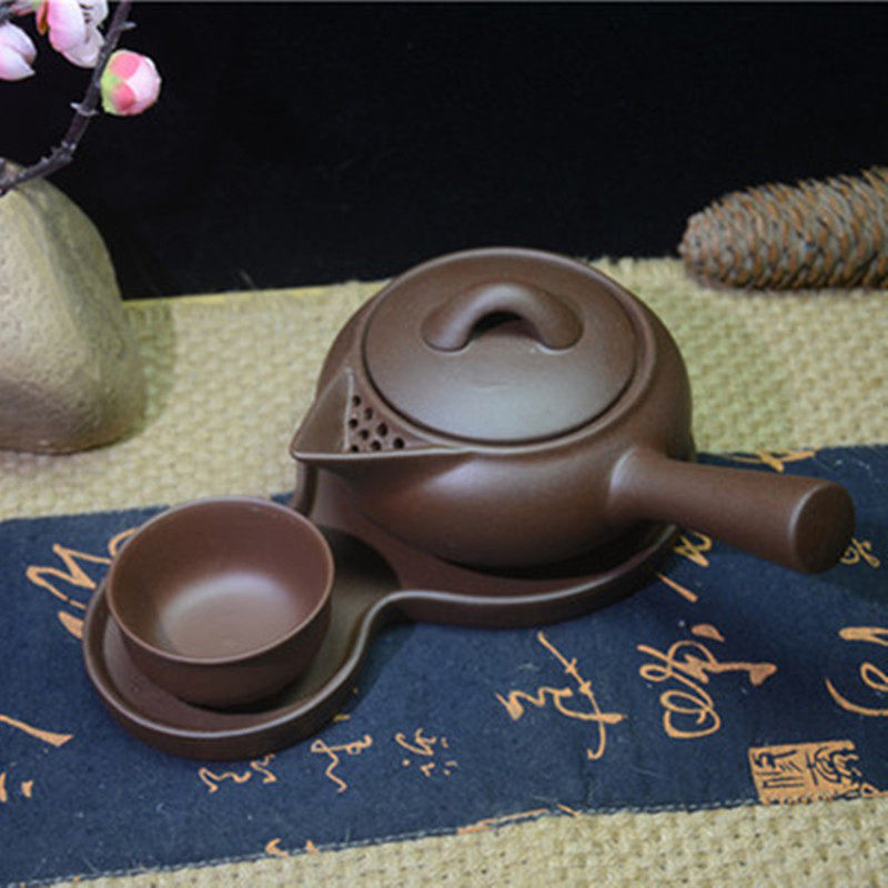 Hotel tableware kung fu soup pot health soup pot Yixing purple sand pot gongfu teapot side handle pot horizontal pot long pot