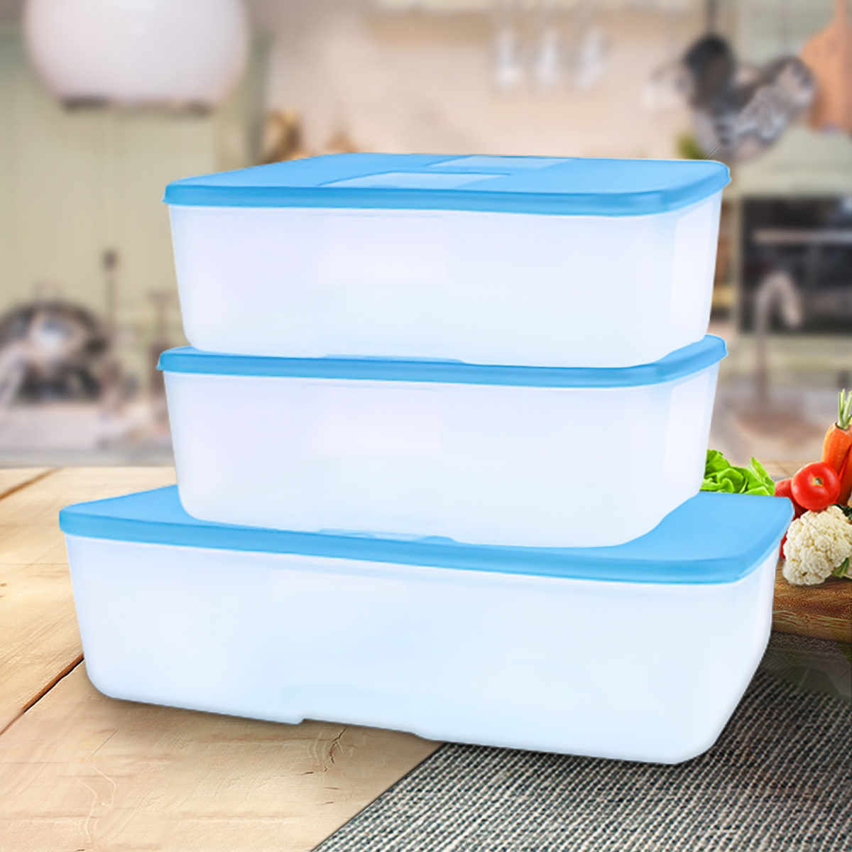 Tupperware Frozen Starter 3-piece set of refrigerated large-capacity 3 3L sealed crisper storage box