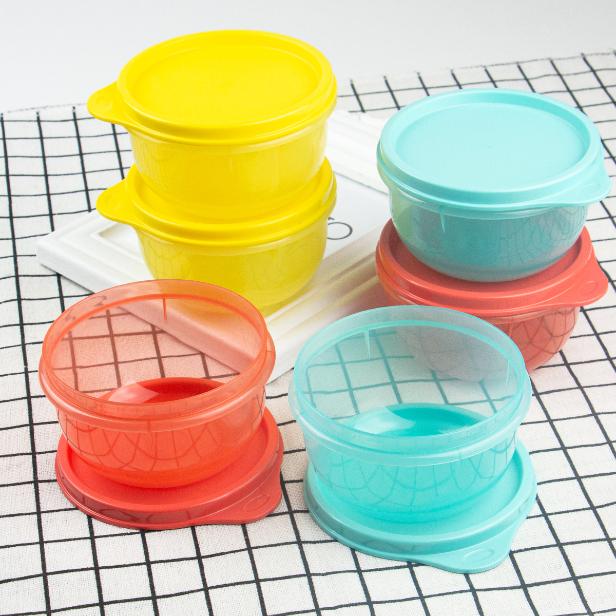 Special 100 Hui Six Small Fat Sealed Snack Box 260ml * 6 Fruit Refrigerated Preservation Box Small Round Bowl Containing