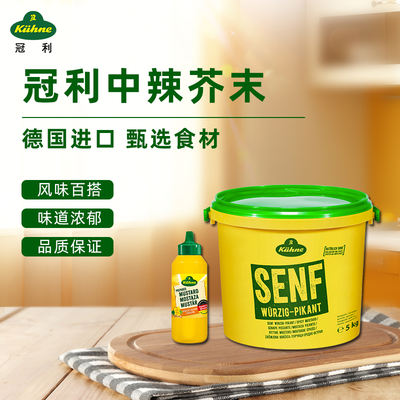German Guanli Medium Spicy Mustard Sauce 255g Salad, Hot Dog, Sushi, Sandwich Yellow mustard Sauce squeezed bottle Seasoning sauce
