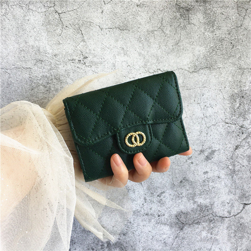 Leather thin card holder female small white card holder retro diamond coin purse mini simple multi-card ID card holder