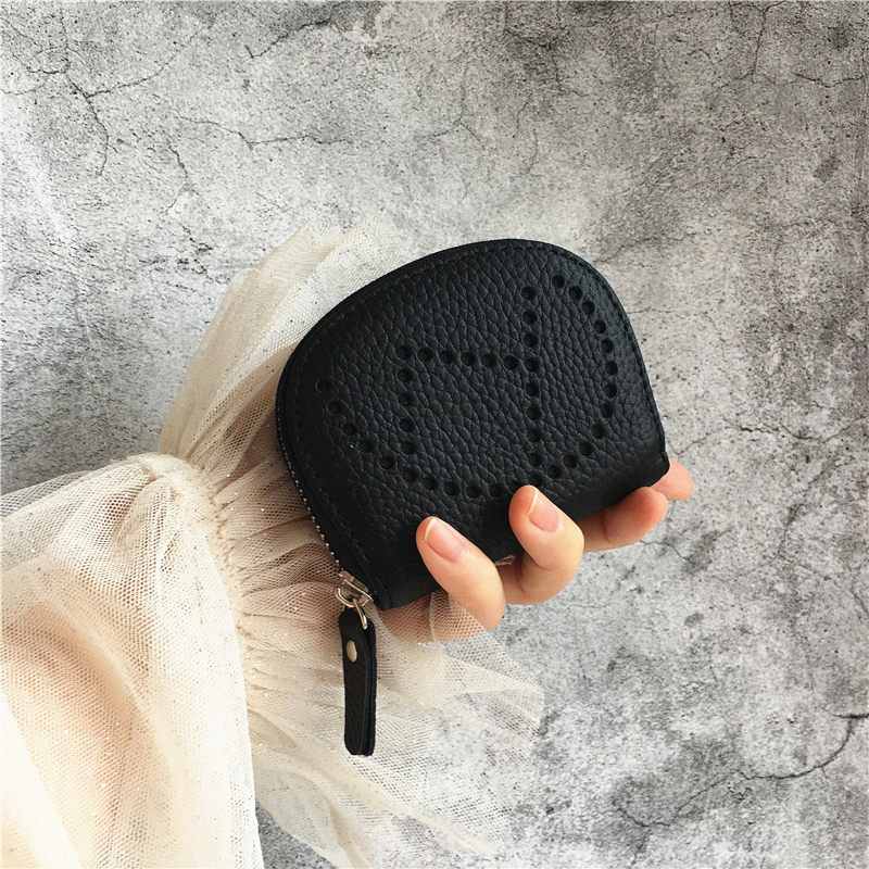 Leather Card Holder Women's Short Exquisite Zipper Coin Purse Leather Small Card Holder Retro Multi-card Position Document Bag Card Holder