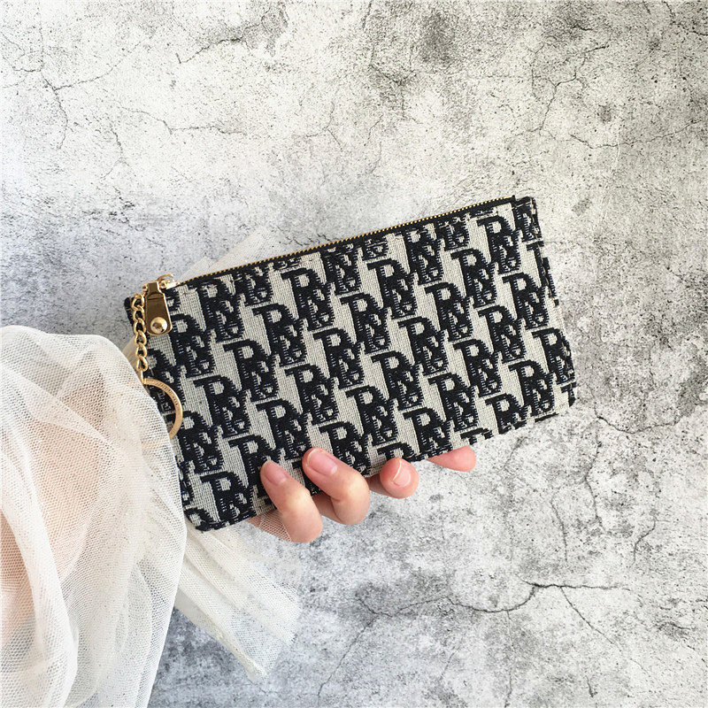 Internet celebrity mobile phone bag ultra-thin card bag women's small and simple zipper change bag ins retro driving certificate card holder