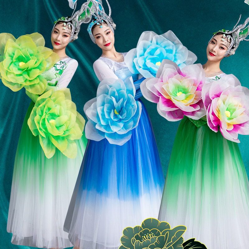 Hand flower dance flower opening dance performance cheerleading square dance hand flower dance props hand flower peony flower new