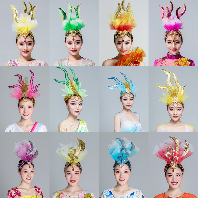 Dance head plays the headwear new adult dance head flower show flower headwear opening dance dance costume headwear