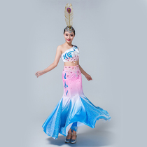 Dai Ethnic Clothing Adult Female New Peacock Dance Dai Ethnic Dress Children National Wind Art Examination Performance Long Fish Tailclothes