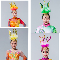 Dance headwear new adult opening dance performance headwear Atmospheric Transition Color Performance Headwear 2018 Flame Flower