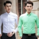 Áo 2 dây / áo sơ mi trắng nam dài tay Phiên bản Hàn Quốc của người tự kinh doanh áo sơ mi nam làng chuyên nghiệp gọi là áo đầm thủy triều áo sơ mi cao cấp
