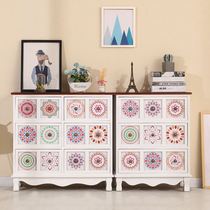 Color bucket cabinet Nordic storage cabinet Economical storage cabinet storage household wooden cabinet Simple modern living room